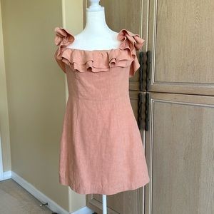 Saylor Peach Off The Shoulder Mini Dress